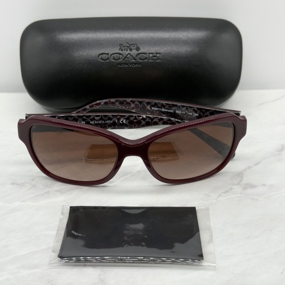 Coach Womens Sunglasses Oxblood Square Brown Gradient HC8232 550913 56 17 140mm